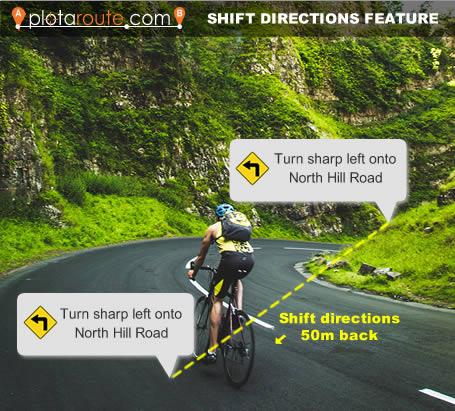 Shift route directions feature