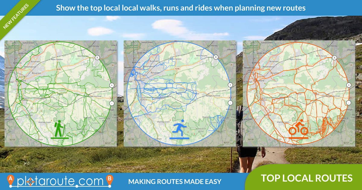 Show top local walks, runs and rides when planning new routes