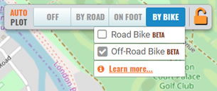 Bike routing options in the plotaroute.com route planner