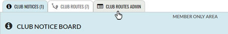 Select CLUB ROUTES ADMIN tab