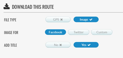 Download route as an image for Facebook