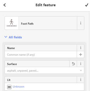 Edit tags of a selected maps feature