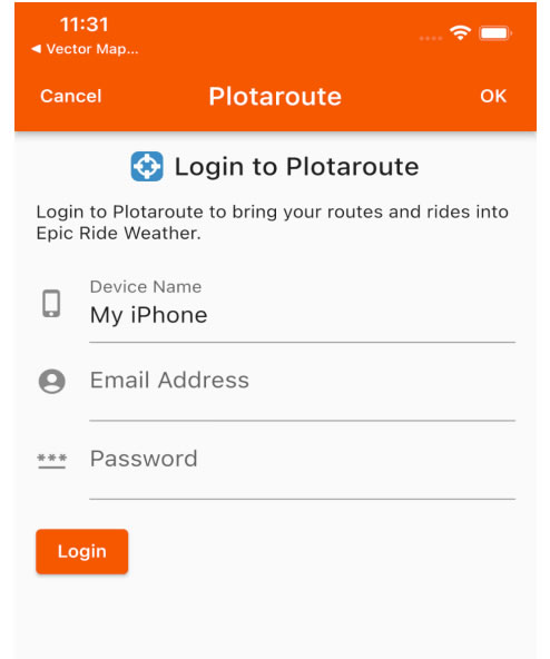 Login to your Plotaroute account