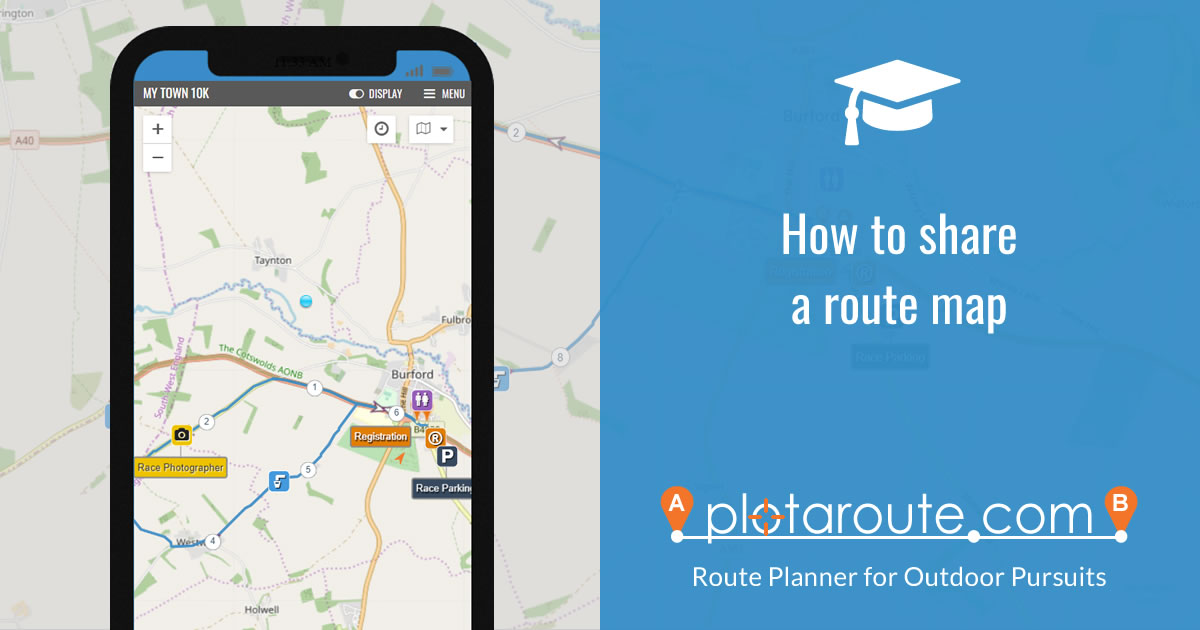 How to share a map of a route on plotaroute.com