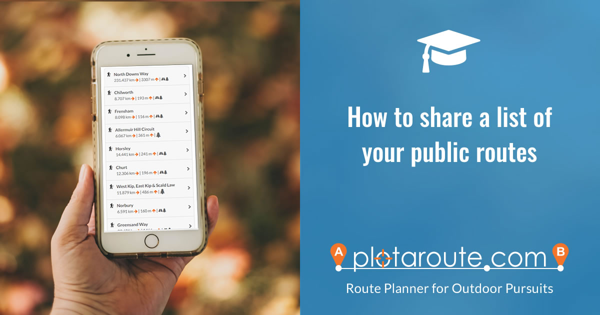 How to share a list of all your public routes mapped on plotaroute.com