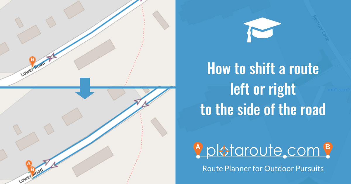 How to shift a route to the side of the road on plotaroute.com