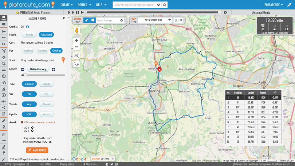 'Make Me a Route' feature on the plotaroute.com route planner