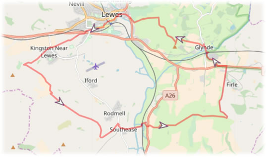 Route added to background map ready for tracing