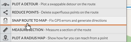 Select the Snap Route to Map tool