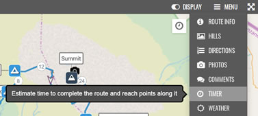 Route Timer option when viewing a route