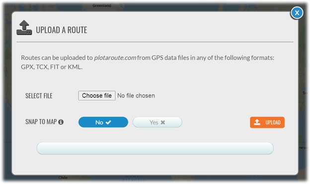 Upload a route to plotaroute.com